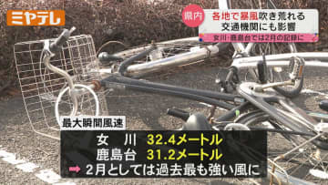         【瞬間的に30メートル超す「暴風」観測】強い風により交通機関に影響（宮城）  ...